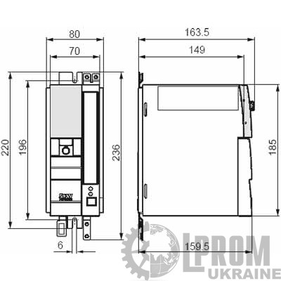 Преобразователь частоты SEW-Eurodrive MC07 380В 0.55 кВт (MC07B0005-5A3-4-00)