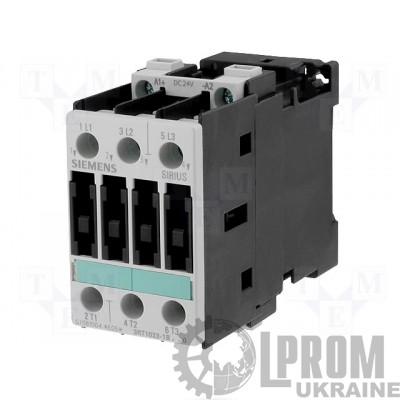 Контактор Siemens 7.5 кВт 17 А 24 В упр.DC (3RT1025-1BB40)