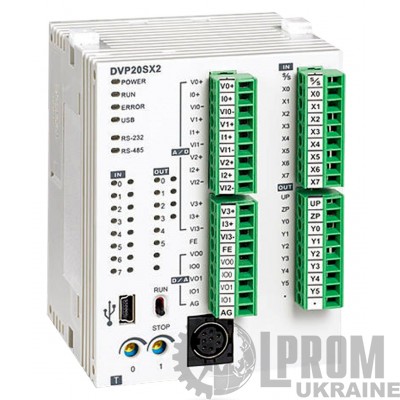 Промышленный контроллер Delta DVP-SX 24В, 8 DI, 4 DO 4 AI, 2 AO (DVP20SX211R)
