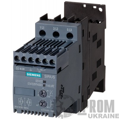 Устройства плавного пуска Siemens 3RW30 5.5 кВт 12.5 А (3RW3017-1BB04)