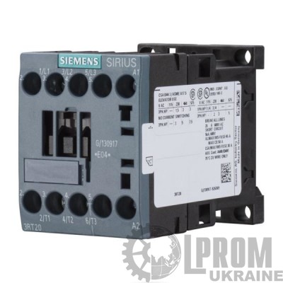 Контактор Siemens 5.5 кВт 12 А 125 В упр.DC 1NO 1NC (3RT2017-1BG41)