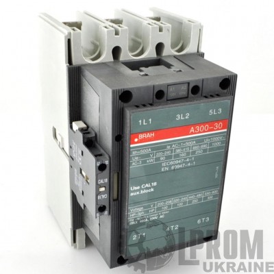Контактор ABB 140 кВт 265 А 400 В упр.AC 1NO 1NC (A260-30-11400)