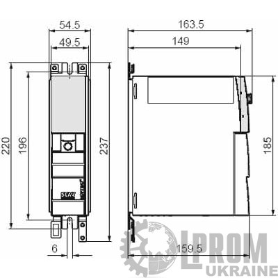 Преобразователь частоты SEW-Eurodrive MC07 380В 0.37 кВт (MC07B0004-5A3-4-00)
